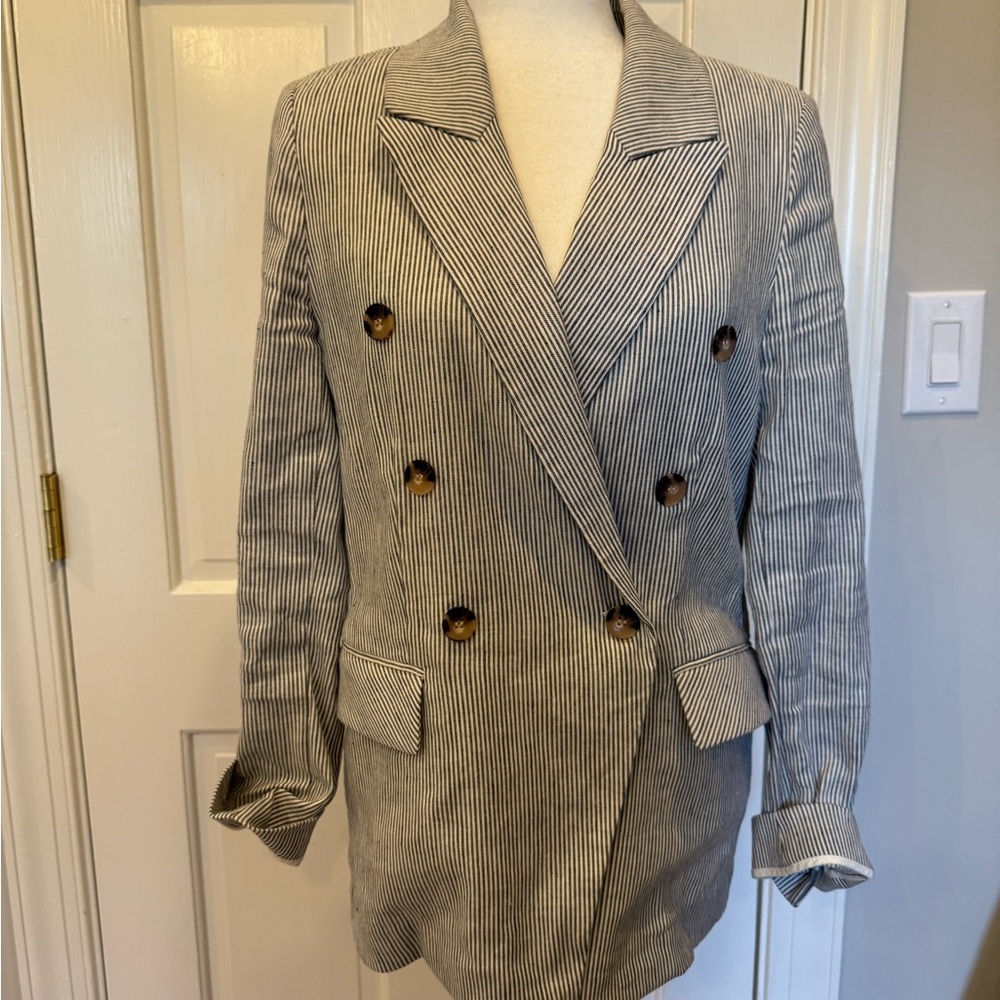 Alex Marie Women's Striped Double-Breasted Blazer size 8